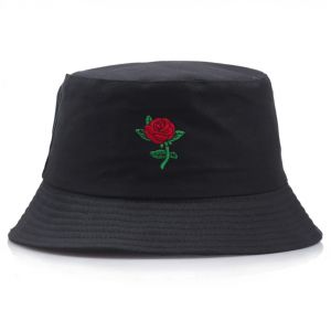 Casquette de poisson pour femme, broderie d'&eacute;t&eacute;, rose, coton, polyester, m&eacute;lange de mat&eacute;riaux, plein
