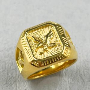 Bague en forme d'aigle pour hommes et femmes, bijou de luxe, style gothique, Hip Hop, couleur or,