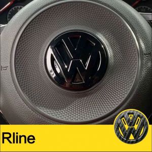 Volkswagen – autocollant de volant avec Logo en Fiber de carbone, autocollant de Golf 7 Rline,