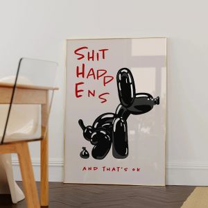 Affiche de chien ballon noir avec citation, affiches pour salon, chambre à coucher, décoration