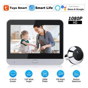 4.3 Pouce WiFi Judas Tuya Smart 1080P WiFi Judas Caméra Vidéo Sécurité À Domicile Vision Nocturne