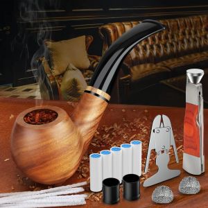 Ensemble de pipe à tabac Scotte, pipe à fumer en bois faite à la main avec accessoires et boîte