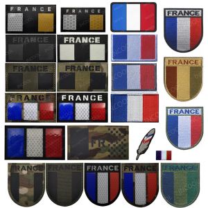 France français IR infrarouge réfléchissant drapeau Patch broderie FRA appliqué PVC drapeaux en
