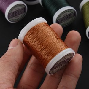 Fil &agrave; coudre rond cir&eacute; en Polyester, 0.4/0.5/0.6MM, accessoires de bricolage, artisanat du cuir, fil