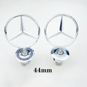 Emblème de Capot 3D en Métal Chromé Bleu, pour Mercedes Benz WAthW203 W204 W208 W210 W220 W221, 44mm