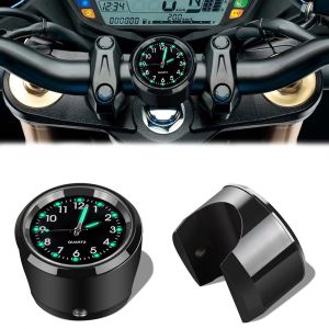 Universel étanche Chrome Moto vélo guidon montage Quartz horloge montre aluminium lumineux horloge