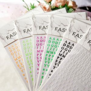 Autocollant 3D auto-adh&eacute;sif pour Nail Art, 26 chiffres de l'alphabet anglais, mot, petite lettre,