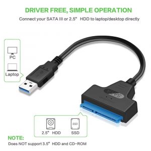 Adaptateur SATA vers USB3.0 5Gbps 2.5/3.5 pouces adaptateur USB vers SATA adaptateur de disque dur