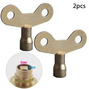 Clé de robinet de radiateur, 2 pièces, trou de plomberie, purge, clés de purge, fer massif pour