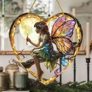 Offre spéciale 1pc papillon elfe pendentif fée magique baguette capteur de soleil coeur coloré