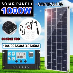 1000W panneau solaire 12V cellule solaire 10A-100A contrôleur Kit de plaque solaire pour téléphone