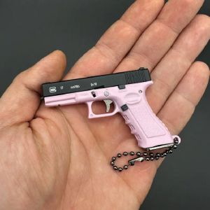 Pistolet Glock Semi-alliage 1:3 en m&eacute;tal, Mini pistolet jouet G17 d&eacute;tachable, porte-cl&eacute;s pendentif,