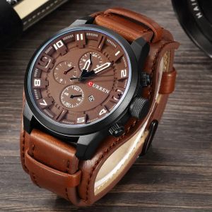 Nouvelles montres CURREN marque de luxe hommes montre bracelet en cuir mode Quartz-montre sport