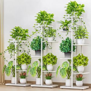 &Eacute;tag&egrave;res pour plantes &agrave; 4 niveaux, support pour plantes en pot T1, plusieurs pots de fleurs, &eacute;tag&egrave;re