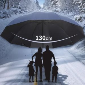 Parapluie pliant surdimensionn&eacute; de 130CM, coupe-vent et imperm&eacute;able, grand parasol de soleil et de