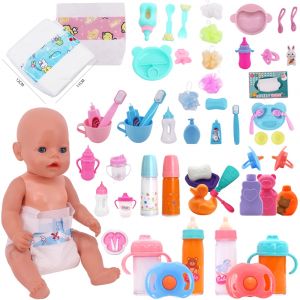 Accessoires de poupée Pop de 18 pouces, sucette de vaisselle en plastique, bouteilles de jus et de