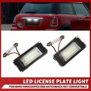 Pour Mini Cooper R56 R57 R58 R59 R50 R52 R53 LED lumière de plaque d'immatriculation 1 pièces blanc