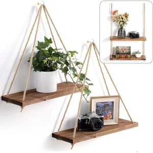 Support de rangement mural en bois pour pot de fleur, ULà suspendre, décoration de la maison, 1
