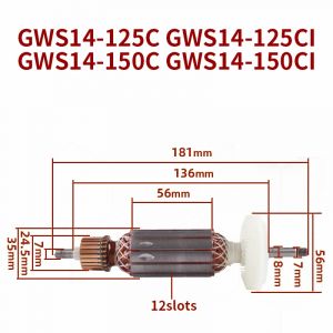 Stator pour meuleuse d'angle, pour Bosch GWS14-125C/CI 14-150C/CI, pièces de rechange, Rotor, bobine
