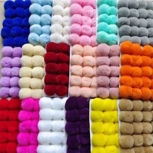 Pompons en Fausse Fourrure de Lapin, Peluche Artificielle, Peluche Moelleuse, Ikfor DIY, Chapeaux,