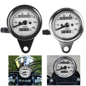 Tableau de bord de moto r&eacute;tro avec lumi&egrave;re LED, odom&egrave;tre universel modifi&eacute;, tachym&egrave;tre, accessoire