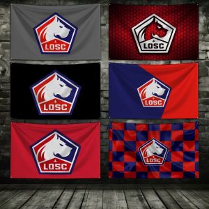 Drapeau LOSC Lille 3x5 pi-drapeau de club de football en polyester de haute qualité pour l'art mural