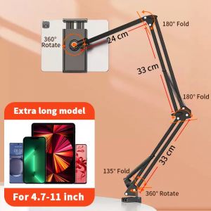 Support de tablette pour lit avec bras en métal de 90cm, support pour iPad, support de tablette 360