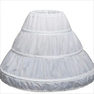 Jupon blanc pour enfants, ligne a, 3 cerceaux, une couche, garniture en dentelle Crinoline, robe de