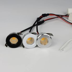 Mini projecteurs LED COB 3W 110V 220V noir argent blanc