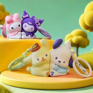 Porte-cl&eacute;s magn&eacute;tique Sanrio Anime, 2 pi&egrave;ces, mignon Pochacco PomPomPurin, pendentif Kawaii Anime