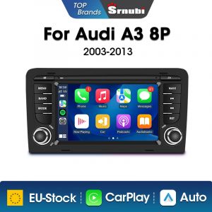 Srnubi 7 "CarPlay Auto Android 12 autoradio pour Audi A3 8P 2003-2013 multimédia vidéo stéréo GPS