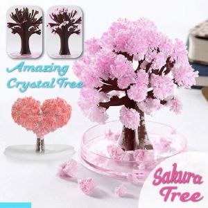 Mini arbre en papier en cristal Sakura, bricolage, jouets de bureau en fleurs de cerisier, cadeau