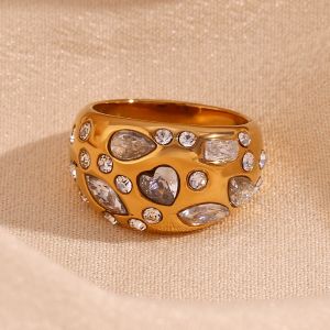 Bague breton en biscuits plaqu&eacute; or 18 carats pour femme, oeil de cheval, coeur Zunderes,