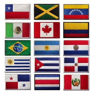 1 pièces broderie Canada brésil argentine chili Etc drapeau Patch coudre sur vêtements brassard sac