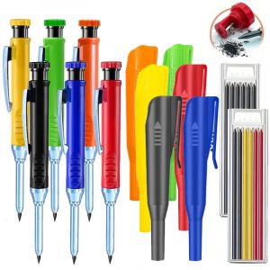 Crayon de charpentier solide de 2.8mm avec capuchon de crayon, crayon m&eacute;canique &agrave; trou profond avec