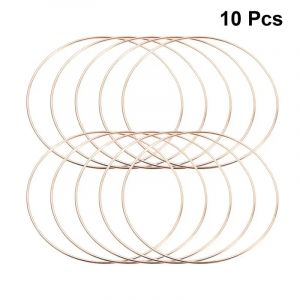 Cerceau rond métallique pour attrape-rêve, 10 pièces, anneau rond en métal, broderie, carillon