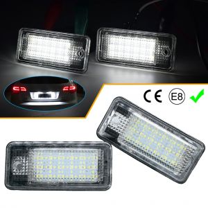 Feu de plaque d'immatriculation arrière LED pour Audi A3 S3 8P A4 S4 B6 B7 A6 C6 S6 A8 S8 Q7 RS4 RS6