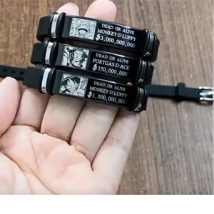 Bracelet Cosplay une pièce en Silicone souple, dessin animé Luffy Zoro Sanji Catone, accessoires