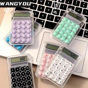 Calculatrice électronique transparente portable pour étudiants, mini calculatrice, écran