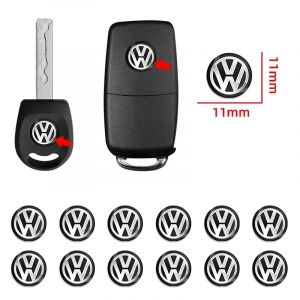 Autocollants pour clé télécommande de voiture en métal, 11mm, Badge pour Volkswagen VW Polo Golf 5 7