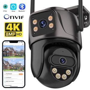 4K 8MP PTZ WIFI cam&eacute;ra double objectif double &eacute;cran cam&eacute;ra IP ext&eacute;rieure 4MP HD suivi automatique