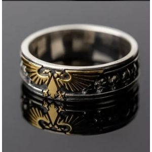 Bague réglable Vintage en forme d'aigle bicolore pour hommes et femmes, anneau d'ouverture, bijoux