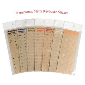 Autocollants pour clavier de langue &eacute;trang&egrave;re, russe, h&eacute;breu, cor&eacute;en, anglais, Transparent, givr&eacute;,