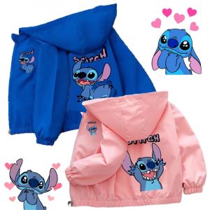 Lilo Stitch mignon veste &agrave; capuche gar&ccedil;ons filles Disney Anime manteau enfants printemps v&ecirc;tements