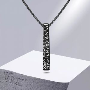 Vnox Viking Rune colliers pour hommes, pendentif de barre Mobius 3D verticale, Protection presque