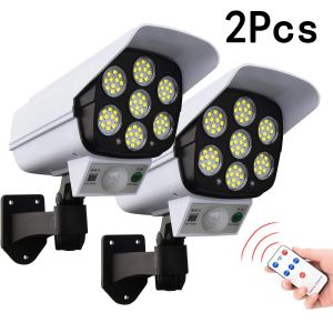 77LED lumière solaire Simulation sécurité caméra factice capteur de mouvement veilleuse extérieure