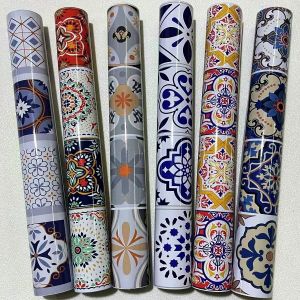 Papier peint auto-adhésif à motif de petits carreaux de céramique, pour salle de bains, poêle,