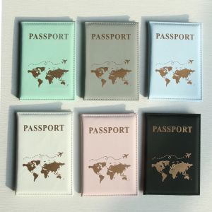 Couverture de passeport, porte-passeport, organisateur de carte du monde, &eacute;tui de protection pour