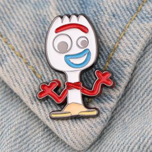 YQ559 Toy Story – broche en émail en forme de fourchette, Badge de dessin animé pour sac à dos,