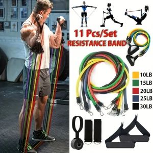 Corde c&ocirc;tel&eacute;e portable, &eacute;quipement de fitness, extenseur de poitrine, bande d'exercice &eacute;lastique,